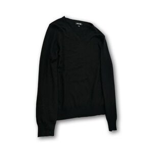 Apt 9 Mens Black Silk Cashmere Pullover V- Neck  Size Large Long Sleeve preppy